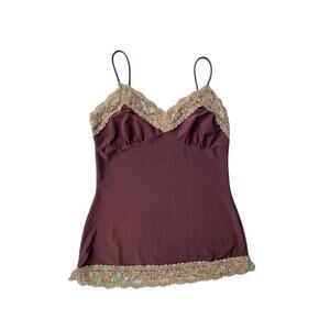 Blu Heaven Sleeveless Brown Y2K Top, Large